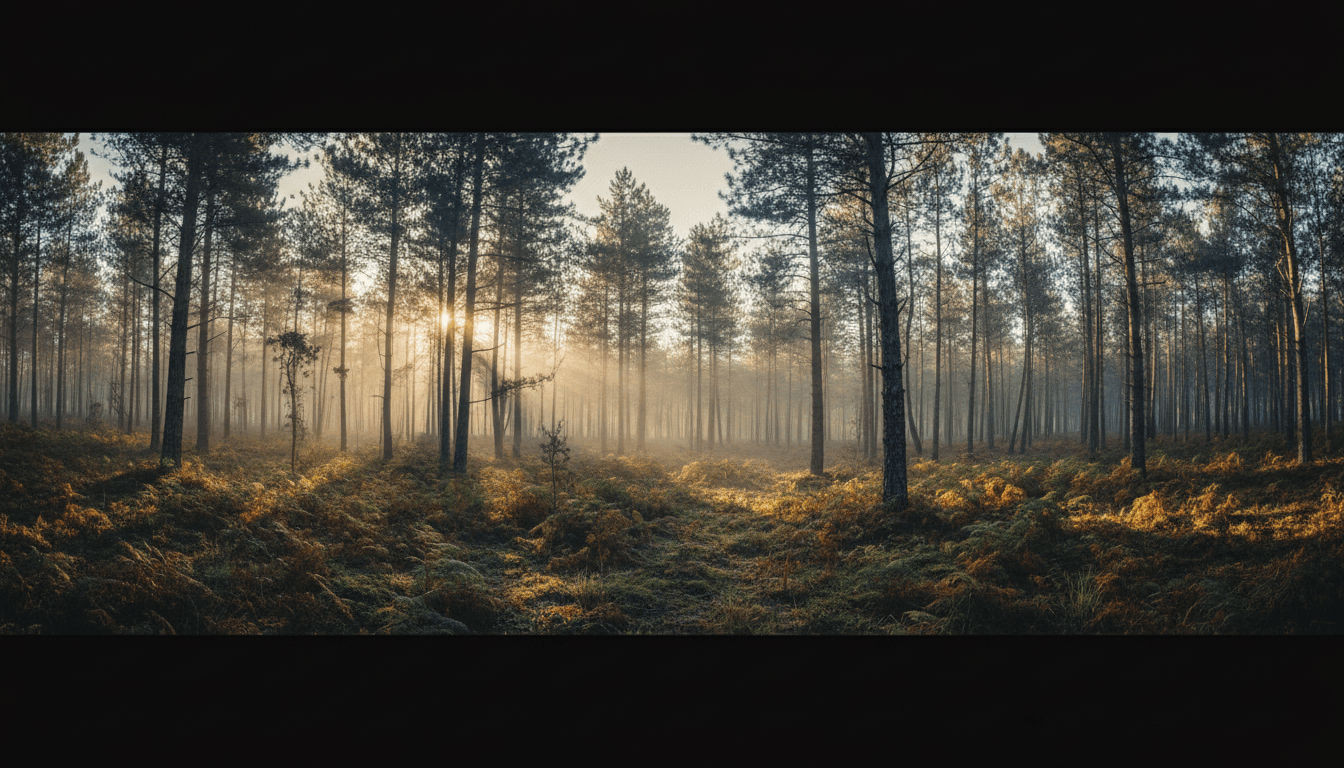 Floresta portuguesa ao amanhecer