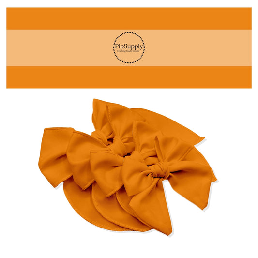 Pumpkin Orange Solid Hair Bow Strips